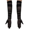 Hazhlko Women's Super Long Ruched Stretchy Mesh Tulle Sheer Gloves