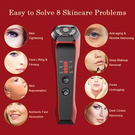 3PRO Facial Massager, Multi-Function Beauty Device with LED, RF and Microcurrent Technology, Solve 8 Skincare Problems.