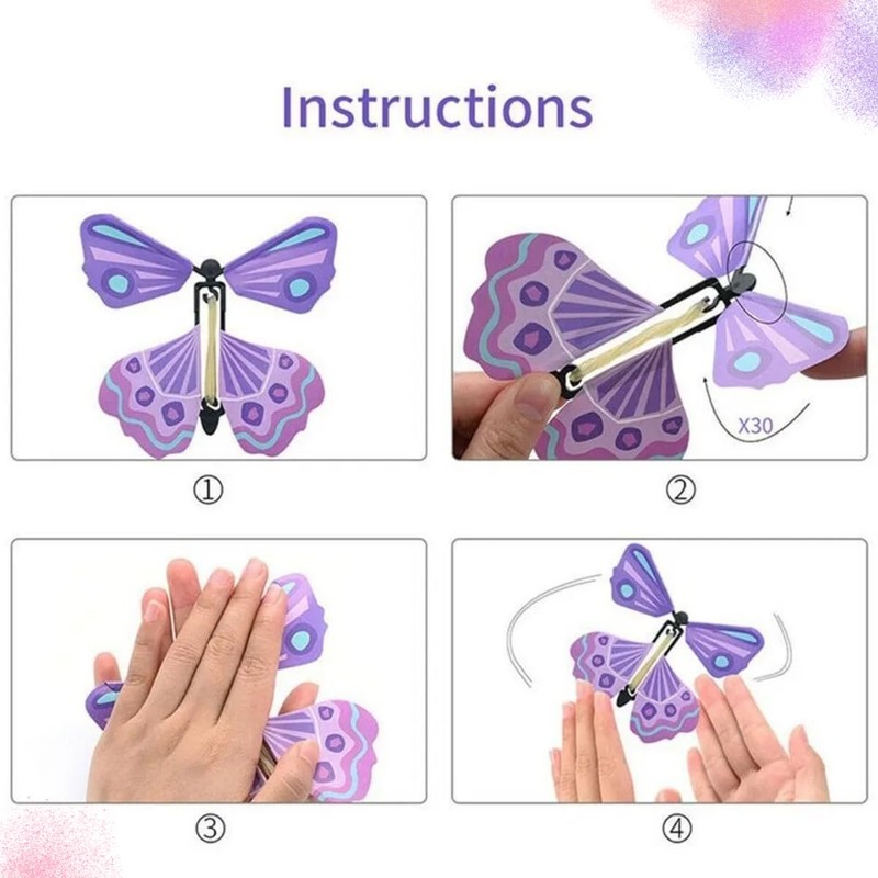 VERALY.MX 15 Mariposas Voladoras Mágicas Regalo Libro Tarjetas Liga Elastica