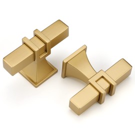 Haliwu 10 Pack Gold Cabinet Knobs,Brass Cabinet Knobs Kitchen Cabinet Knobs Dresser Drawer Konbs Gold Pulls and Knobs T-bar Knob Kitchen Hardware
