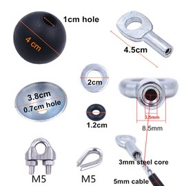 J Bryant Gym Machine Accessories for 5mm Cable Ball Stopper Interface Port Components Fitness Equipment Wire Rope Port Joint Replacement Parts for Home Gym Machine Use