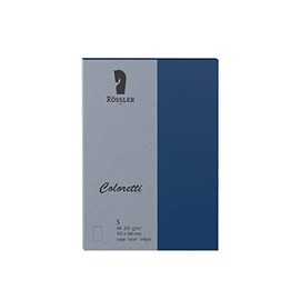 Rössler Coloretti A6 HD Cards, Density: 220 g/m², Pack of 5 Jeans Colour