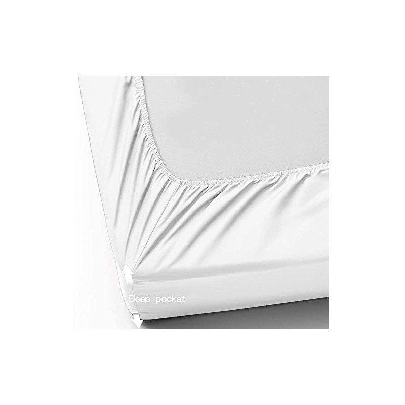 SeventhStitch Extra Deep Fitted Bed Sheet 100% Egyptian Cotton 600