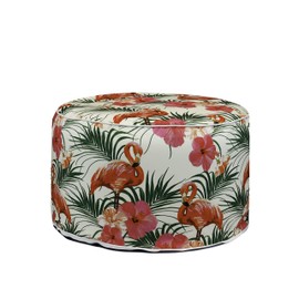 Gardenwize - Inflatable Flamingo Printed Outdoor Ottoman Chair, Garden Chair Camping Seat - Garden Cushion No Pump Needed (SWGSL257)