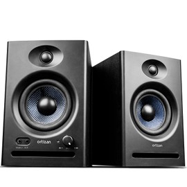 Ortizan C7 Dual-Mode 2.0 Studio Monitors, Active Monitor Speakers for Near Field Music Production, Bluetooth 5.3 Wireless Computer PC Monitor Gaming Bookshelf Speakers(Pair, Black)