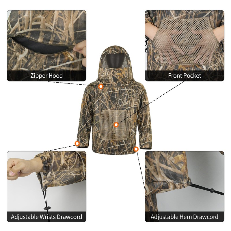 LOOGU Mosquito Suits, Net Bug Pants & Jacket Hood Sets