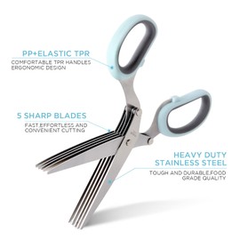 5 blade kitchen salad scissors,herb scissors,herb scissors with 5 blades and cover, salad scissors for chopped salad,food scissors,herb scissors with 5 blades and cover