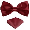 BomGuard Men's Bow Tie with Pocket Square Set - Bow