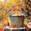 KEYIFA 5D DIY Robins Diamond Painting Kits for Adults, Full