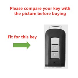 Otai ABS Carbon Fiber Car Key Cover Case fit for Mitsubishi Outlander 3 Lancer 10 L200 ASX Colt Key Shell Accessories (Black 2 Buttons)