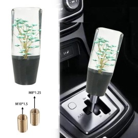 Real Flower 1Pcs Universal JDM Racing Clear Crystal Real Flowers Shift Knob Head Manual 10cm