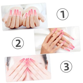 Baluue 2 Sets/48 Pcs Long Press-on Nails Fake Nails Women's French Manicure Patches Abs Material Odorless Easy to Trim Nail Salon Accessory