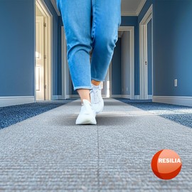 RESILIA Deep-Pile Carpet Runner - Plastic Vinyl Carpet & Rug Protector, Waterproof Clear Vinyl Floor Runners, 27 Inches Wide x 12 Feet Long, Made in The USA