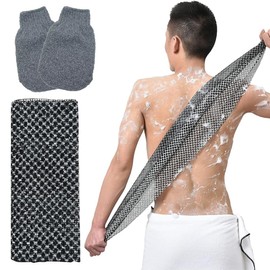 FENQURO 3 Stück Peeling-Rückenschrubber Badehandschuhe-Set, Peeling-Duschtuch mit Duschhandschuhen für Körperpeeling, Rückenreiniger, Waschhandschuhe zum Entfernen abgestorbener Haut