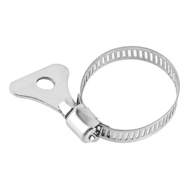 Tiardey 4 Pieces Adjustable Clamp Rings with Carabiner Stainless Steel Flagpole Mount Bracket Set 0.85-1.26 Inch Diameter for Garden Boat Yacht Truck ATV Outdoor Use