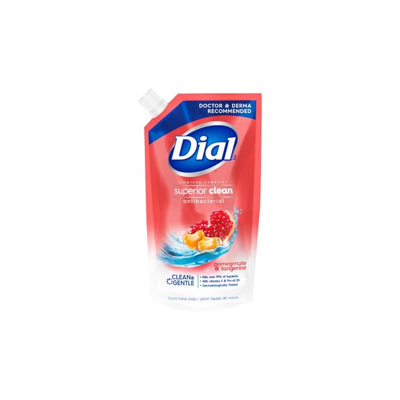 DIAL Jabón para manos, Granada Mandarina, 800ml, elimina el 99%