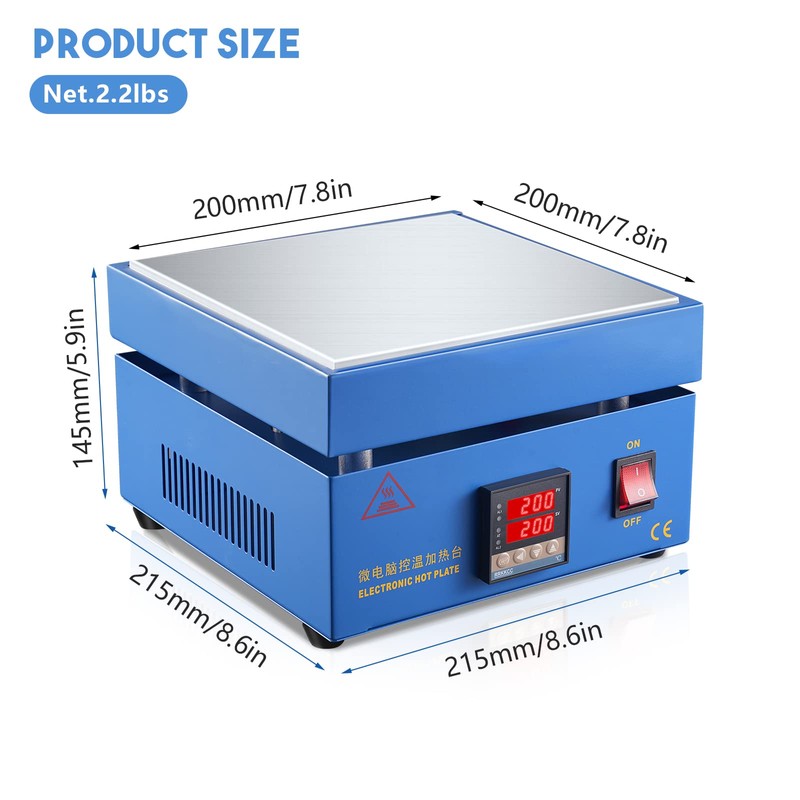 Soiiw 110V 850W Soldering Hot Plate LED Microcomputer Electric Preheat