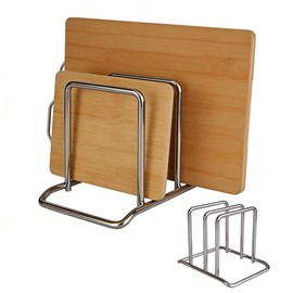 Chopping Board Holder Stainless Steel Chopping Board Stand Metal Chopping Board Rack Pot Pan Lid Holder Board Holder Organiser Kitchen Pan Lid Holder for Chopping Boards
