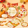 Thanksgiving Plates and Napkins Dinnerware Sets, Thanksgiving Disposable Paper Plate