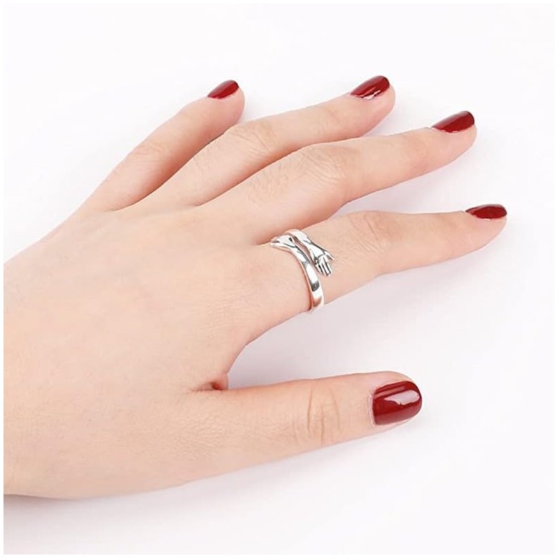 DIOWUS Granddaughter Hug Ring For Hope Rings, Stainless Steel Motivation