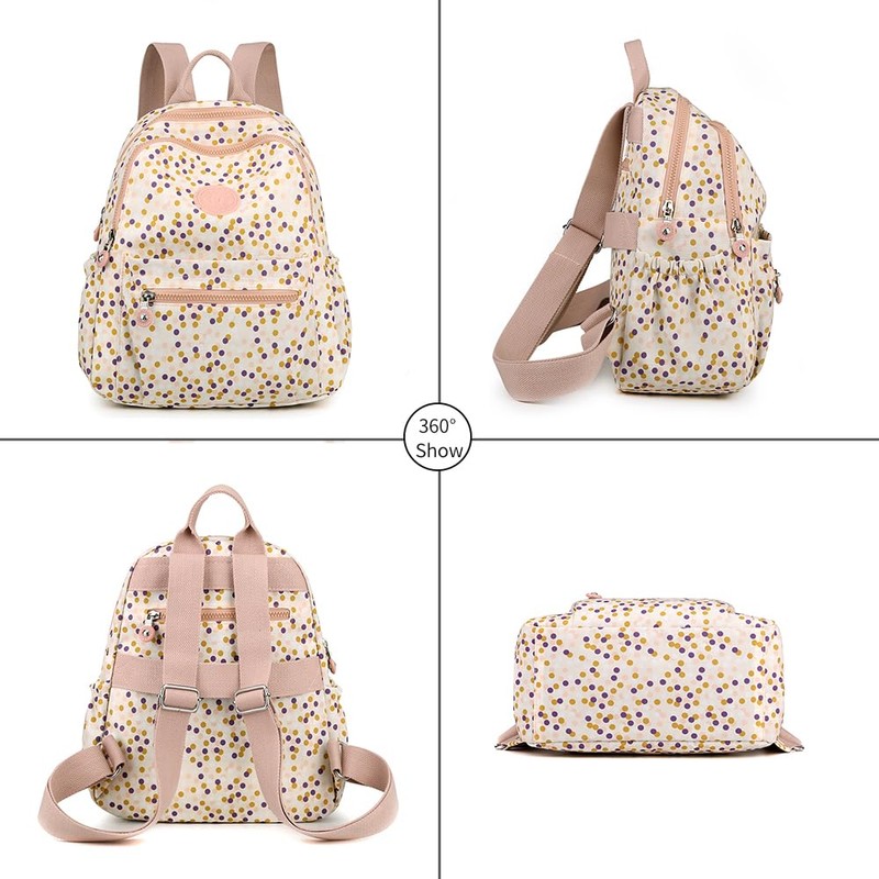 Yuesite Women's Backpack Small Lightweight City Backpack School Backpack Dots