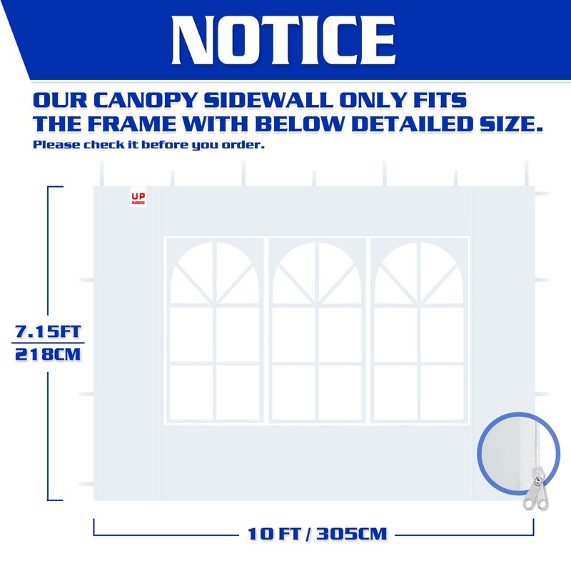 Church Window sidewall All FANPAT (White, 3 PCS)