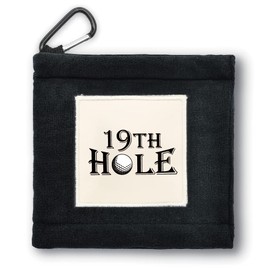GEYGIE 19Th Hole Portable Microfiber Double Layer Pocket Golf Towel with Clip, Funny Golf Towel for Men Dad, Golf Accessories for Men Dad, Funny for Golf Fan