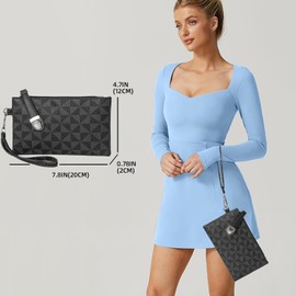 MaijjLyn Women's Wallets Wristlet - Leather Clutch Purses for Women Wrist Handbags Large Capacity Zipped Purses Black