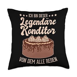 Funny Pastry Chef Sayings & Designs I Am This Legendary Pastry Chef Everyone is Talking About Throw Pillow, 18x18, Multicolor