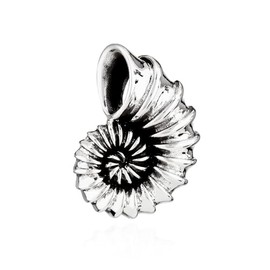 NKlaus 23 x 15 mm Fossil Pendant 925 Silver Maritime Amulet Silver Jewellery Solid 15800, Sterling Silver