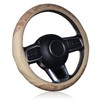 Wood Grain Steering Wheel Cover, 14.5-15 inch, Beige