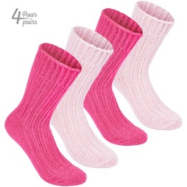 BRUBAKER Warm Alpaca Socks for Men or Women - 4 Pairs