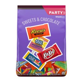 REESE'S, KIT KAT and JOLLY RANCHER Sweets and Chocolate Assortment Snack Size Candy Bars, Bulk, 34.19 oz Party Bag