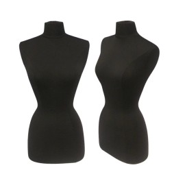 American Dress Forms Female Dress Form Pinnable Black Mannequin Torso Size 14-16 with Metal Base
