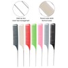 7pcs RatTail Hairdressing Styling Comb FineTooth Salon Dyeing Tinting Hair