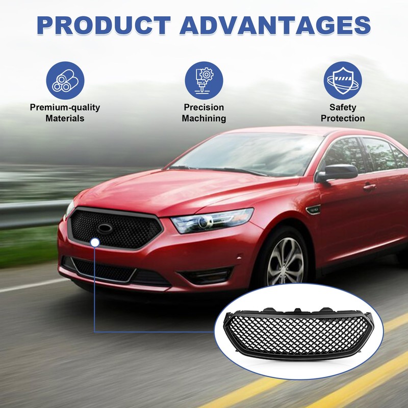UnayKolb Front Bumper Grille Matte Black Grill Assembly Fits 2013-2019