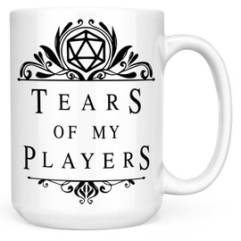 Sweet & Salty RPG Gaming Mugs - Tears of My Players Coffee Cup, Funny D&D Dungeon Master Gifts, Dungeons and Dragons Gifts for Dnd Lovers, Dnd Accessories DM, Dnd Gifts for Him Her 15oz White
