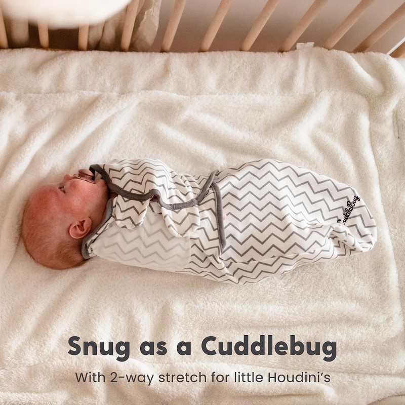 CuddleBug Swaddles for Newborns (3-Pack) - 100% Cotton Velcro Baby