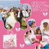 24Pcs Pink Bow Clear PVC Gift Bags With Handles Ribbon