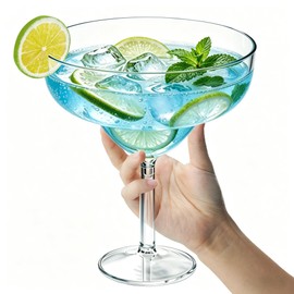 SAIAOKJ 36oz Large Plastic Margarita Glass BPA-Free, Great for Margarita Night Parties Birthday Events, Fun Gift for Margarita Enthusiasts, Ideal for Celebrations