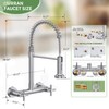 Wall Mount Kitchen Faucet, Hurran Brushed Nickel Kitchen Sink Faucet,