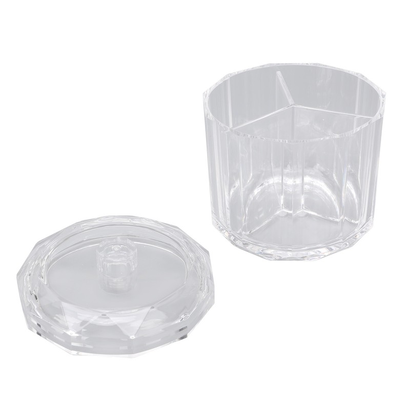 Cotton Swab Holder with Lid Clear Dust Proof Waterproof 3