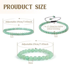 ZENGSING Gemstone Stretch Bracelet, 3 Pieces Natural Stone Beads Stretch Bracelet, 4 mm/8 mm Women's Gemstone Bracelet, Chakra Bracelet Stones, Natural Stone Bracelet Set for Women, Men, Teens, Stone,