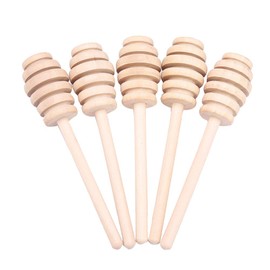 TOPINCN Wooden Jam Honey Dippers Stick Syrup Spoon Dip Drizzler Bee Marmalade Server Stir Stick Stirring Rod Kitchen Gadgets 24Pcs(10.5cm)