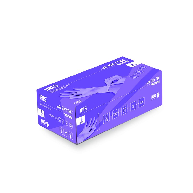 Skytec Iris Purple (Box of 100) Disposable Nitrile Gloves -