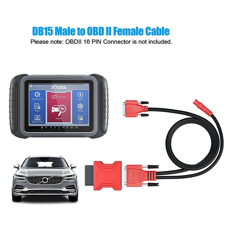 XTOOL DB15 OBDII Replacement Cable, Male to Female OBD2 Cable,