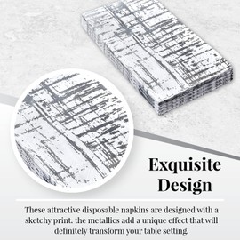 Silver Spoons Elegant Disposable Dinnerware - Arctic Collection, Guest Towels, Silver