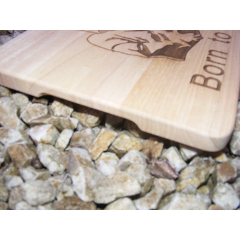The Boss Born to cook Geschenkidee Bambus Holz Schneidebrett Käsebrett