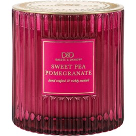 Darsee & David's, Sweet Pea & Pomegranate Ribbed Candle, 10 Ounces