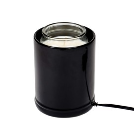 Elanze Designs Glossy Black and Marbled Ceramic Stoneware Electric Large Jar Candle Warmer Set of 2